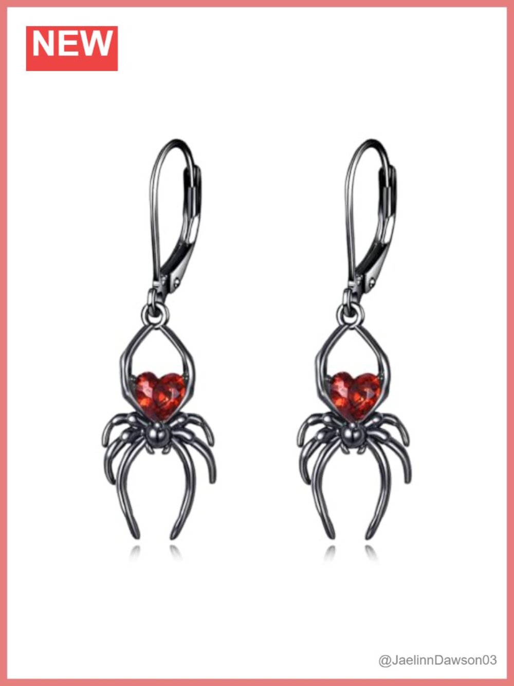 Sterling Silver Spider Dangle Earrings Gothic Jewelry Gift for Women